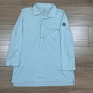 Renwick Golf Womens Size Small Striped Collared Long Sleeve Polo Shirt Pink